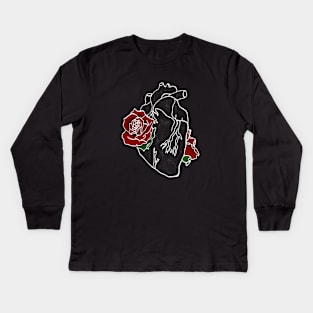 Heart and Rose Kids Long Sleeve T-Shirt